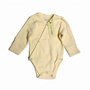 L’OVED Baby 6-9M Organic Long-Sleeve Kimono Bodysuit in Buttercream